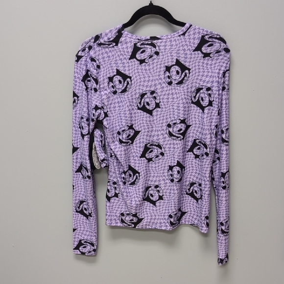 Felix Purple And Black 3 Piece Set. Top, Bottoms, 2 Hair Ties. Size Med NWT - Picture 9 of 9